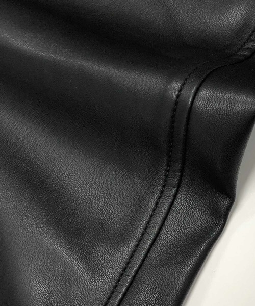 London Denim(ロンドンデニム)の「Highクオリティー フェイクレザー / テーパード ルーズ ワイドパンツ(スラックス・メンズ・ブラック・46/48/50/52)」の10枚目の写真