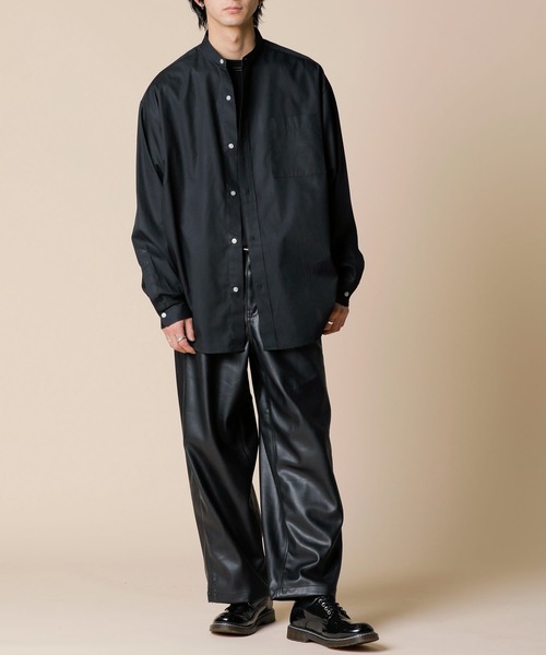 London Denim(ロンドンデニム)の「Highクオリティー フェイクレザー / テーパード ルーズ ワイドパンツ(スラックス・メンズ・ブラック・46/48/50/52)」の17枚目の写真