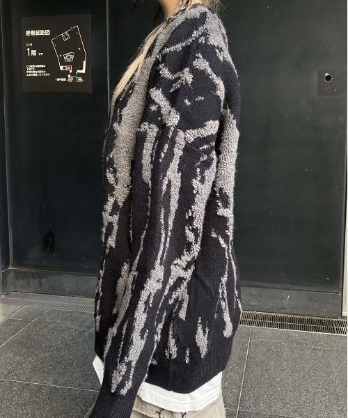 XU（エックスユー）の「【XU/エックスユー】pattern knit 3 / ニット セーター 春服 秋服 冬服 オーバーサイズ ビッグサイズ（ニット/セーター・メンズ・ブラック・ONE SIZE）」の6枚目の写真