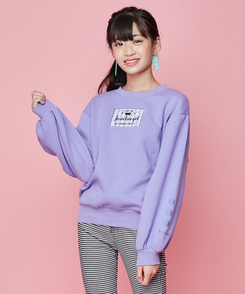 JENNI love（ジェニィラブ）の「裏起毛レースワッペントレーナー（スウェット・キッズ・ラベンダー/ブラック/ブルー・130cm/140cm/150cm/160cm）」の3枚目の写真