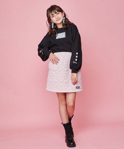 JENNI love（ジェニィラブ）の「裏起毛レースワッペントレーナー（スウェット・キッズ・ラベンダー/ブラック/ブルー・130cm/140cm/150cm/160cm）」の6枚目の写真