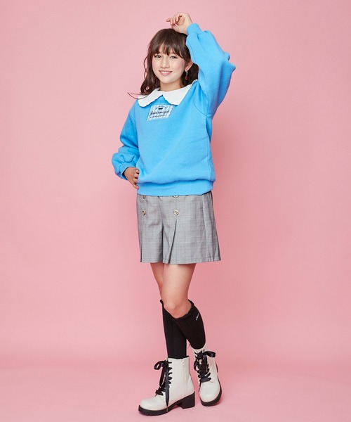 JENNI love（ジェニィラブ）の「裏起毛レースワッペントレーナー（スウェット・キッズ・ラベンダー/ブラック/ブルー・130cm/140cm/150cm/160cm）」の8枚目の写真