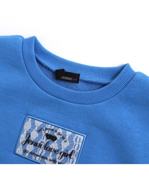 JENNI love（ジェニィラブ）の「裏起毛レースワッペントレーナー（スウェット・キッズ・ラベンダー/ブラック/ブルー・130cm/140cm/150cm/160cm）」の5枚目の写真