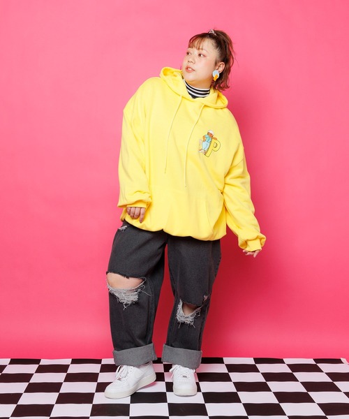 PUNYUS（プニュズ）の「VACATIONパーカー（パーカー・レディース・ブラック/イエロー/杢グレー・3/4）」の12枚目の写真