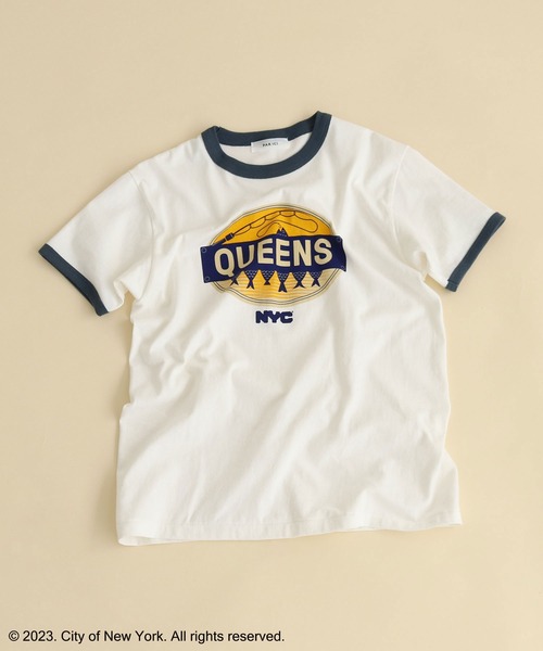 PAR ICI（パーリッシィ）の「NYC City Food Stickers リンガーTシャツ（Tシャツ/カットソー・レディース・ネイビー/グレー・FREE）」の6枚目の写真
