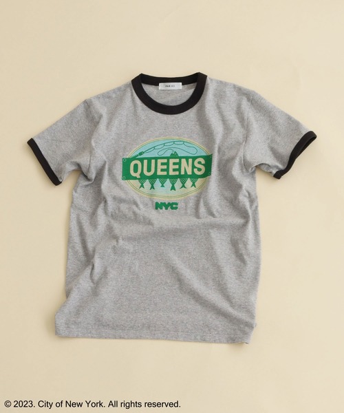 PAR ICI（パーリッシィ）の「NYC City Food Stickers リンガーTシャツ（Tシャツ/カットソー・レディース・ネイビー/グレー・FREE）」の5枚目の写真