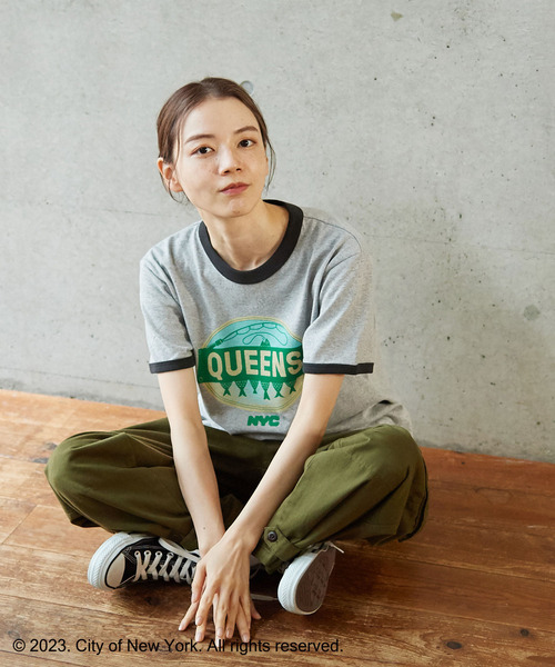 PAR ICI（パーリッシィ）の「NYC City Food Stickers リンガーTシャツ（Tシャツ/カットソー・レディース・ネイビー/グレー・FREE）」の13枚目の写真