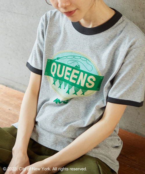 PAR ICI（パーリッシィ）の「NYC City Food Stickers リンガーTシャツ（Tシャツ/カットソー・レディース・ネイビー/グレー・FREE）」の12枚目の写真