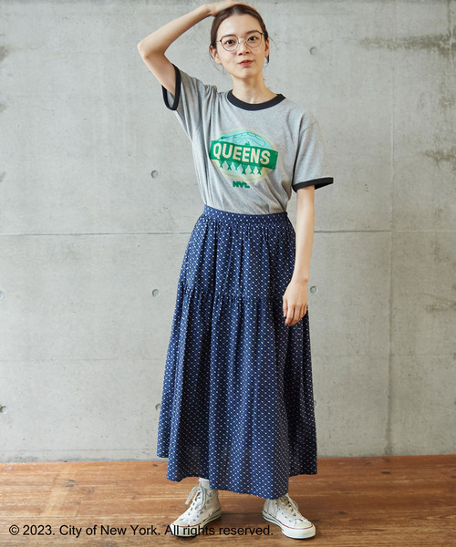 PAR ICI（パーリッシィ）の「NYC City Food Stickers リンガーTシャツ（Tシャツ/カットソー・レディース・ネイビー/グレー・FREE）」の20枚目の写真