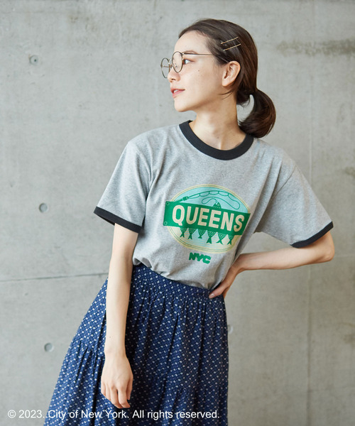 PAR ICI（パーリッシィ）の「NYC City Food Stickers リンガーTシャツ（Tシャツ/カットソー・レディース・ネイビー/グレー・FREE）」の17枚目の写真