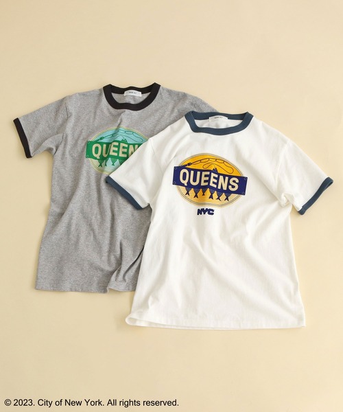 PAR ICI（パーリッシィ）の「NYC City Food Stickers リンガーTシャツ（Tシャツ/カットソー・レディース・ネイビー/グレー・FREE）」の10枚目の写真