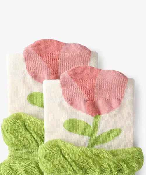 aimoha（アイモハ）の「チューリップ耳付きソックス（ソックス/靴下・レディース・ブラック/ホワイト・FREE）」の5枚目の写真