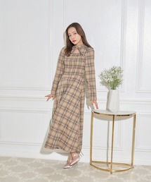 ANDGEEBEE | フロントオープンチェックワンピ(ワンピース)