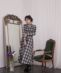 ANDGEEBEE | フロントオープンチェックワンピ(ワンピース)