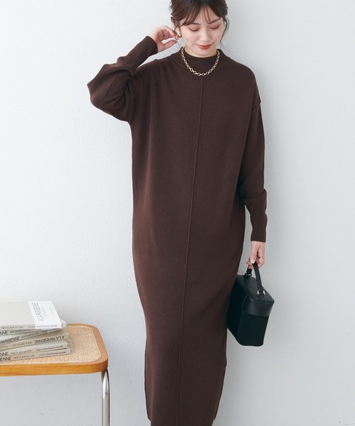 セール 縦のラインでスタイルアップ べっ甲dかんベルト付ききれいめニットワンピース Lサイズ ワンピース Natural Couture ナチュラルクチュール のファッション通販 Zozotown