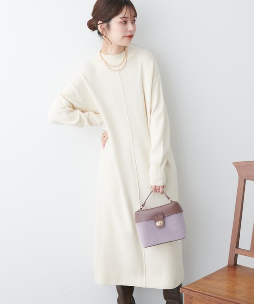 セール 縦のラインでスタイルアップ べっ甲dかんベルト付ききれいめニットワンピース Lサイズ ワンピース Natural Couture ナチュラルクチュール のファッション通販 Zozotown