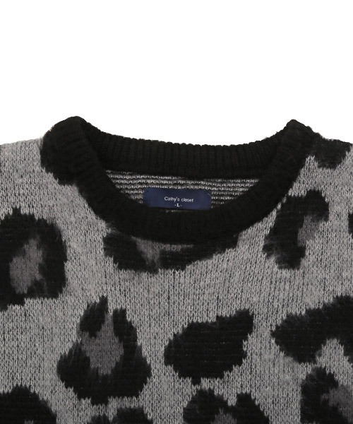 LUXSTYLE（ラグスタイル）の「起毛レオパード柄ニット（ニット/セーター・メンズ・ブラック/ブルー/グリーン/ブラウン・M/L）」の17枚目の写真