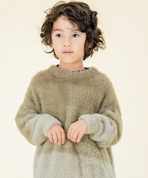 F.O.KIDS(エフオーキッズ)の「F.O.KIDS/エフオーキッズ シャギーニット(ニット/セーター・キッズ・ベージュ/カーキ/ブラック/ブルー・130/140/120)」の3枚目の写真