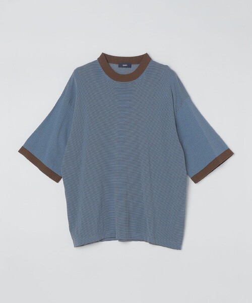 SHIPS(シップス)の「SHIPS: 16ゲージ コットン ボーダー ライト ニットTシャツ(ニット/セーター・メンズ・オフホワイト/アイボリー/ブラウン/ネイビー・SMALL/MEDIUM/LARGE/X-LARGE)」の10枚目の写真