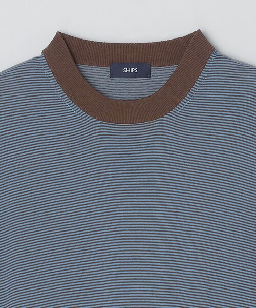 SHIPS(シップス)の「SHIPS: 16ゲージ コットン ボーダー ライト ニットTシャツ(ニット/セーター・メンズ・オフホワイト/アイボリー/ブラウン/ネイビー・SMALL/MEDIUM/LARGE/X-LARGE)」の11枚目の写真