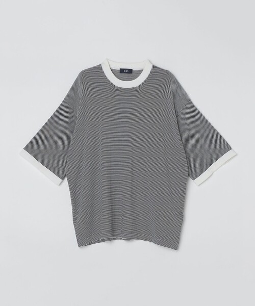SHIPS(シップス)の「SHIPS: 16ゲージ コットン ボーダー ライト ニットTシャツ(ニット/セーター・メンズ・オフホワイト/アイボリー/ブラウン/ネイビー・SMALL/MEDIUM/LARGE/X-LARGE)」の17枚目の写真