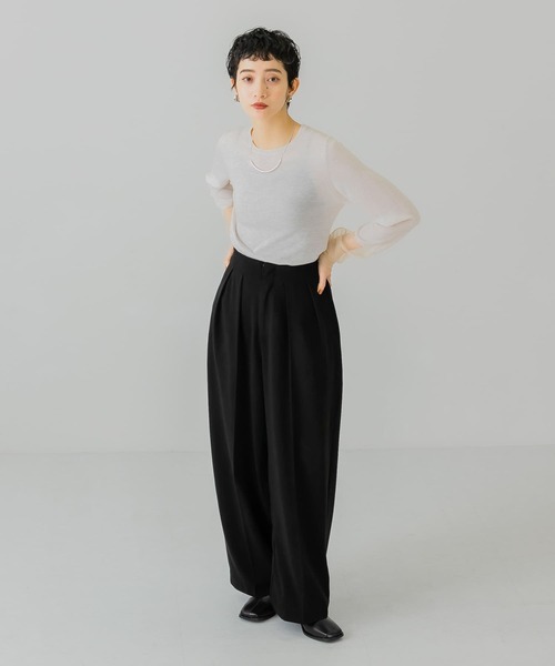 KBF（ケイビーエフ）の「ダブルタックワイドパンツ（その他パンツ・レディース・ブラック/レッド/グリーン・ONE）」の12枚目の写真