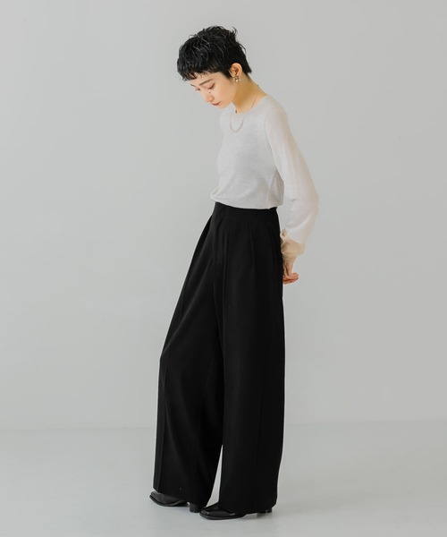 KBF（ケイビーエフ）の「ダブルタックワイドパンツ（その他パンツ・レディース・ブラック/レッド/グリーン・ONE）」の11枚目の写真