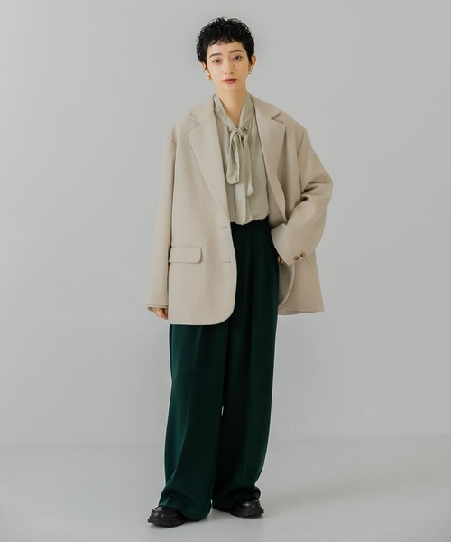 KBF（ケイビーエフ）の「ダブルタックワイドパンツ（その他パンツ・レディース・ブラック/レッド/グリーン・ONE）」の4枚目の写真