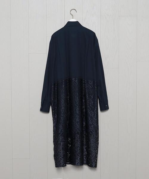 H BEAUTY&YOUTH UNITED ARROWS(エイチビューティーアンドユースユナイテッドアローズ)の「<H>LACE SHIRT DRESS/シャツワンピース(ワンピース・レディース・ホワイト/ネイビー・FREE)」の9枚目の写真