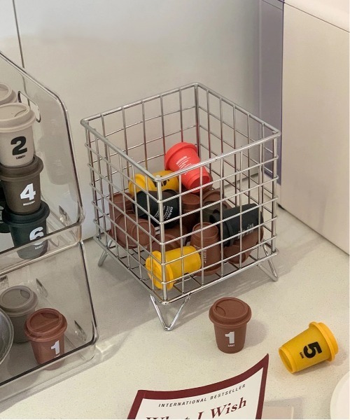 ammy.（エイミードット）の「【 ammy. / エイミードット 】 シンプル モノトーン 小物 収納 カゴ（収納グッズ・レディース・ブラック/シルバー・FREE）」の13枚目の写真