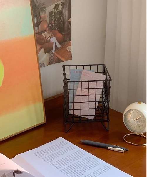 ammy.（エイミードット）の「【 ammy. / エイミードット 】 シンプル モノトーン 小物 収納 カゴ（収納グッズ・レディース・ブラック/シルバー・FREE）」の8枚目の写真