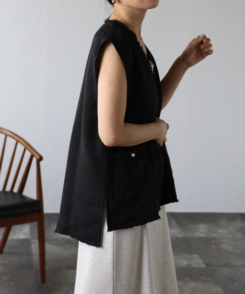 Share Spirit 黒 フリンジ ベスト シェアスピリット ベスト SHARE SPIRIT ・シェアースピリット