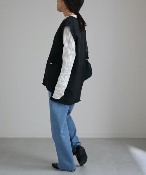 ap retro（アプレトロ）の「ツイードフリンジベスト（ベスト・レディース・アイボリー/チャコールグレー/ブラック・FREE）」の20枚目の写真