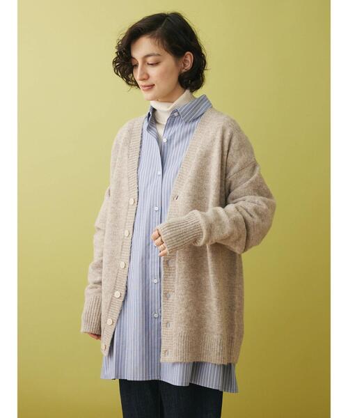 CRAFT STANDARD BOUTIQUE（クラフトスタンダードブティック）の「ブラッシングニットカーディガン（カーディガン/ボレロ・レディース・アイボリー/ライトブルー/グレー/ブラック/ブラウン/ベージュ・XL/M/L）」の18枚目の写真