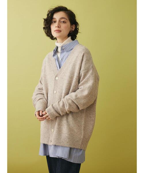 CRAFT STANDARD BOUTIQUE（クラフトスタンダードブティック）の「ブラッシングニットカーディガン（カーディガン/ボレロ・レディース・アイボリー/ライトブルー/グレー/ブラック/ブラウン/ベージュ・XL/M/L）」の19枚目の写真
