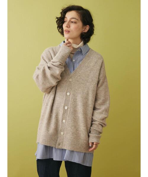 CRAFT STANDARD BOUTIQUE（クラフトスタンダードブティック）の「ブラッシングニットカーディガン（カーディガン/ボレロ・レディース・アイボリー/ライトブルー/グレー/ブラック/ブラウン/ベージュ・XL/M/L）」の20枚目の写真