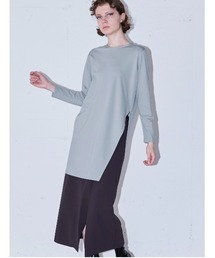 MIDIUMISOLID | MIDIUMISOLID for Ladies アシンメトリーサイドスリットチュニック(Tシャツ/カットソー)