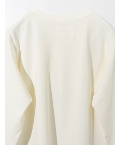 MIDIUMISOLID（ミディウミソリッド）の「MIDIUMISOLID for Ladies アシンメトリーサイドスリットチュニック（Tシャツ/カットソー・レディース・グリーン/カーキ/ブラック/オフホワイト・FREE）」の17枚目の写真