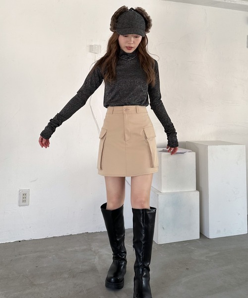 EPIMI E'PIMMY(エピミエピミー)の「カーゴミニスカート(スカート・レディース・ベージュ/カーキ/ブラック・MEDIUM)」の15枚目の写真