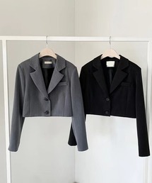 ▲SHORT JACKET & WIDE SLACKS SET-UP ショート丈ジャケット&ワイドスラックス セットアップ クロップド丈
