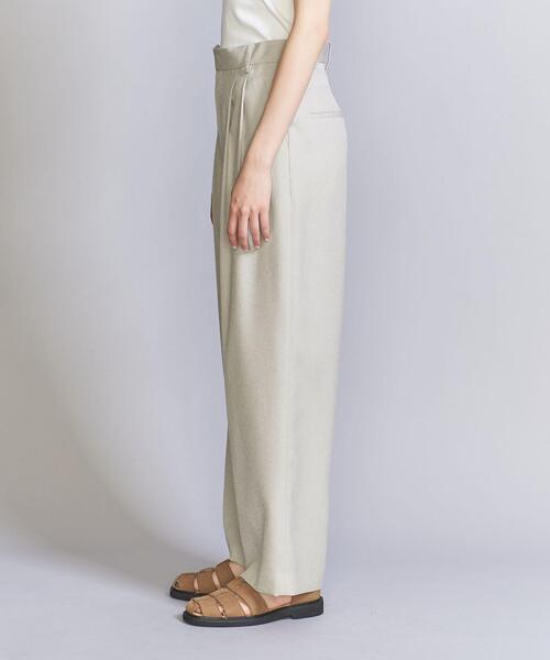 BEAUTY&YOUTH UNITED ARROWS（ビューティーアンドユースユナイテッドアローズ）の「リネンライク タックワイド パンツ -ウォッシャブル-（その他パンツ・レディース・ネイビー/ナチュラル・S/M/L）」の4枚目の写真