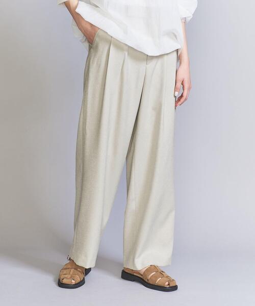 美品 beauty&youth リネン混ワイドパンツ M アイボリー BEAUTY&YOUTH UNITED ARROWS（ビューティーアンドユース