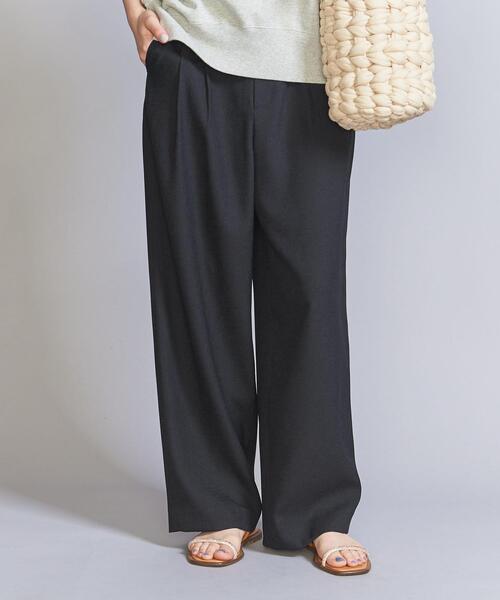 BEAUTY&YOUTH UNITED ARROWS（ビューティーアンドユースユナイテッドアローズ）の「リネンライク タックワイド パンツ -ウォッシャブル-（その他パンツ・レディース・ネイビー/ナチュラル・S/M/L）」の9枚目の写真