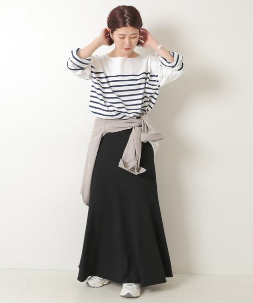 spick&span 裏毛フレアスカート　ブラック36 シアーフレアスカート | スピック＆スパン(Spick and Span