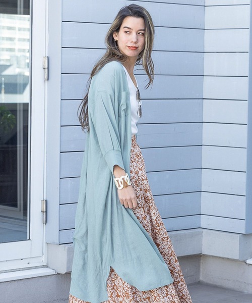 BAYFLOW（ベイフロー）の「シアーシャツワンピース（シャツワンピース・レディース・ネイビー/ピンク/ブラック/サックスブルー/ライム/ライトグレー・FREE）」の6枚目の写真