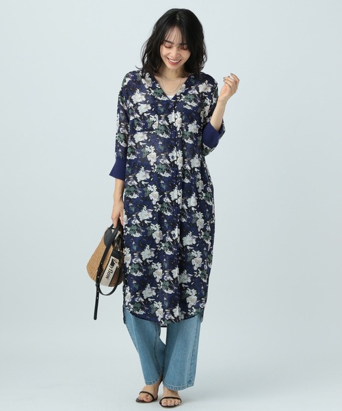 BAYFLOW（ベイフロー）の「シアーシャツワンピース（シャツワンピース・レディース・ネイビー/ピンク/ブラック/サックスブルー/ライム/ライトグレー・FREE）」の19枚目の写真