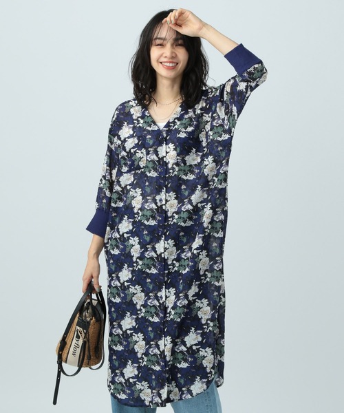 BAYFLOW（ベイフロー）の「シアーシャツワンピース（シャツワンピース・レディース・ネイビー/ピンク/ブラック/サックスブルー/ライム/ライトグレー・FREE）」の20枚目の写真