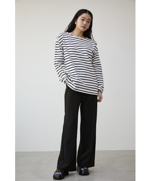 AZUL by moussy(アズールバイマウジー)の「ELBOW PATCH BORDER TOPS/エルボーパッチボーダートップス(Tシャツ/カットソー・メンズ・ブルー系その他/ブルー系その他3/ブラック系その他・MEDIUM/LARGE)」の4枚目の写真