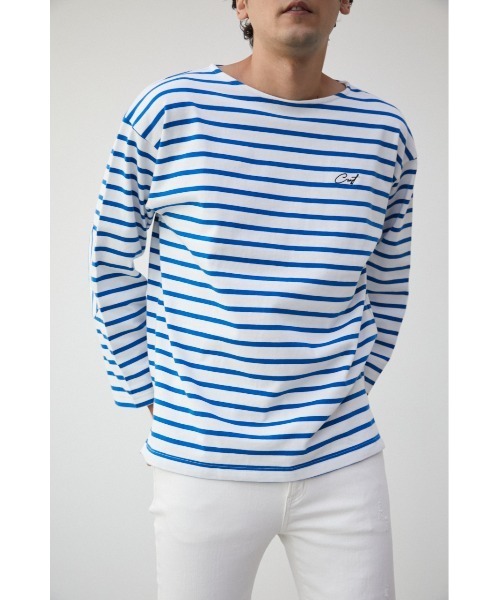 AZUL by moussy(アズールバイマウジー)の「ELBOW PATCH BORDER TOPS/エルボーパッチボーダートップス(Tシャツ/カットソー・メンズ・ブルー系その他/ブルー系その他3/ブラック系その他・MEDIUM/LARGE)」の16枚目の写真