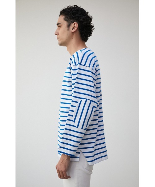 AZUL by moussy(アズールバイマウジー)の「ELBOW PATCH BORDER TOPS/エルボーパッチボーダートップス(Tシャツ/カットソー・メンズ・ブルー系その他/ブルー系その他3/ブラック系その他・MEDIUM/LARGE)」の21枚目の写真
